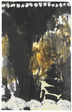Im Schatten | 2023<br>Aquarell, Tusche, Ölstift, Leinöl, auf handgeschöpftem Papier<br>69 x 44 cm