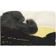 Verrauscht der Regen (2) | 2019<br>Tusche, Leinöl auf Papier,<br>60 x 80 cm