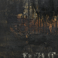 Tür, die einzige (Detail) | 2021<br>Eitempera, Wachs, Pigment, Ölstift, auf Leinwand<br>100 x 110 cm