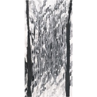 Ferne Schritte | 2012<br>Tusche, Japanpapier, auf Leinwand<br>220 x 110 cm