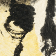 Tropfen der Nacht (Detail) | 2021<br>Tusche, Leinöl auf handgeschöpftem Papier<br>81 x 57 cm