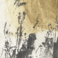 Blühendes Land (Detail) | 2023<br>Aquarell, Tusche, Leinöl auf handgeschöpftem Papier<br>88 x 64 cm